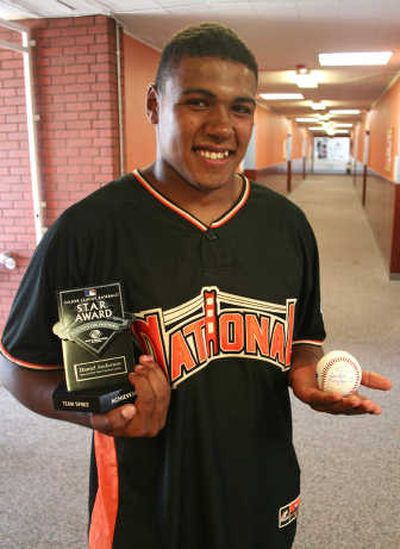 
Rogers High School student Daniel Anderson was selected by Major League Baseball to receive the first annual MLB STAR Award for the Pacific Region of Boys and Girls Clubs of America. Courtesy of Paul Delaney
 (Courtesy of Paul Delaney / The Spokesman-Review)