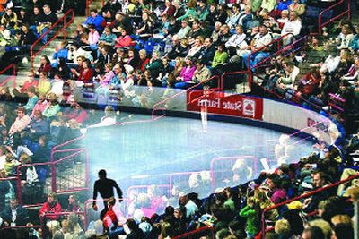 
Eventual champion Evan Lysacek takes the ice for the men's free skate Saturday. 
 (Jed Conklin / The Spokesman-Review)