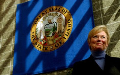 
Pat Raffee, executive director of Post Falls Urban Renewal Agency, organized a group of quilters to create the quilt with the seal of Idaho on it. 
 (Kathy Plonka / The Spokesman-Review)
