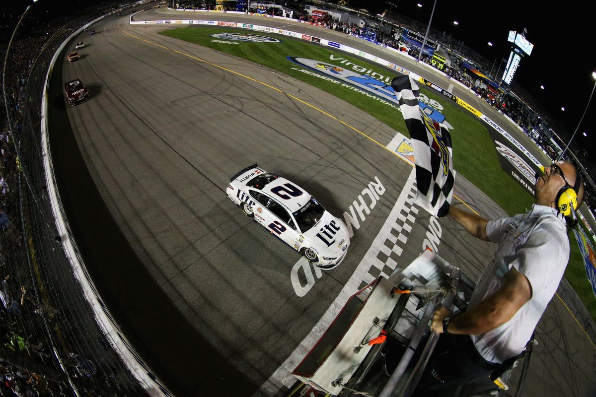 Brad Keselowski led all but 17 of the 400 laps to win Saturday night at Richmond International Speedway for his fourth victory of the season. (Associated Press)