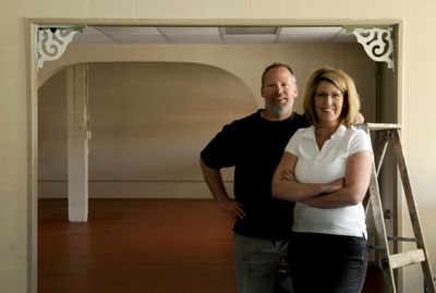 Theron Vanhoff, left, and his sister, Stacey Van Wingerden,  are preparing to open Vanhoff’s Garden Center on Government Way in Coeur d’Alene, the former site of Pedal Pushers.  (Kathy Plonka / The Spokesman-Review)