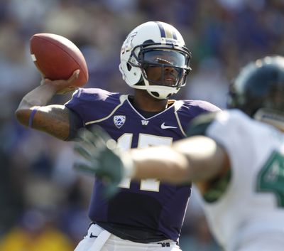 Washington quarterback Keith Price has had big-game success and he’ll need it Saturday at LSU. (Associated Press)