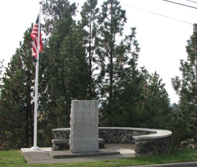 A monument that honors Spokane Garry sits on the south side of Drumheller Springs Historical Park on Euclid Avenue. It was built in 1964. (Pia Hallenberg)
