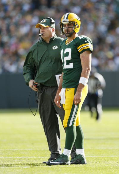 Packers coach Mike McCarthy and QB Aaron Rodgers are 0-2 versus the Patriots. (Associated Press)