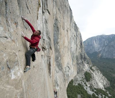 Tommy Caldwell free climbs Yosemite Park’s Dawn Wall.