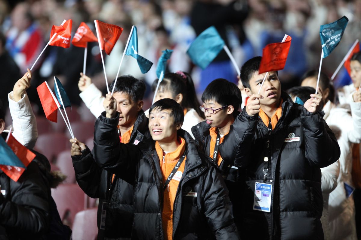 Athletes from China enter the Idaho Center during the opening ceremony for the 2009 Special Olympics World Winter Games in Nampa, Idaho, on Saturday. Idaho Statesman (Chris Butler Idaho Statesman / The Spokesman-Review)