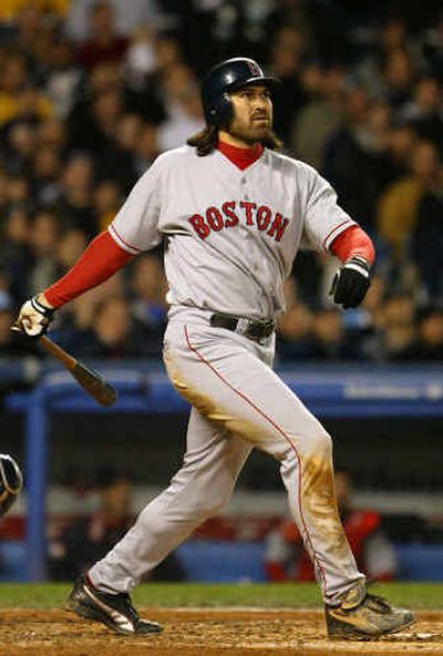 
Johnny Damon watches his second-inning grand slam leave the ballpark. Damon also hit a two-run homer and finished with six RBIs. 
 (Associated Press / The Spokesman-Review)