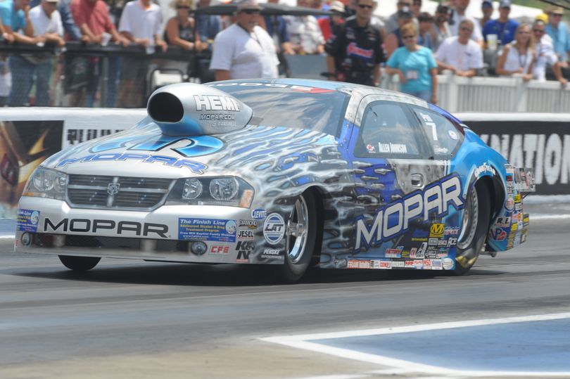 Allen Johnson powers his way to the number one qualifying position at Bristol, Ten. (Photo courtesy of NHRA)
