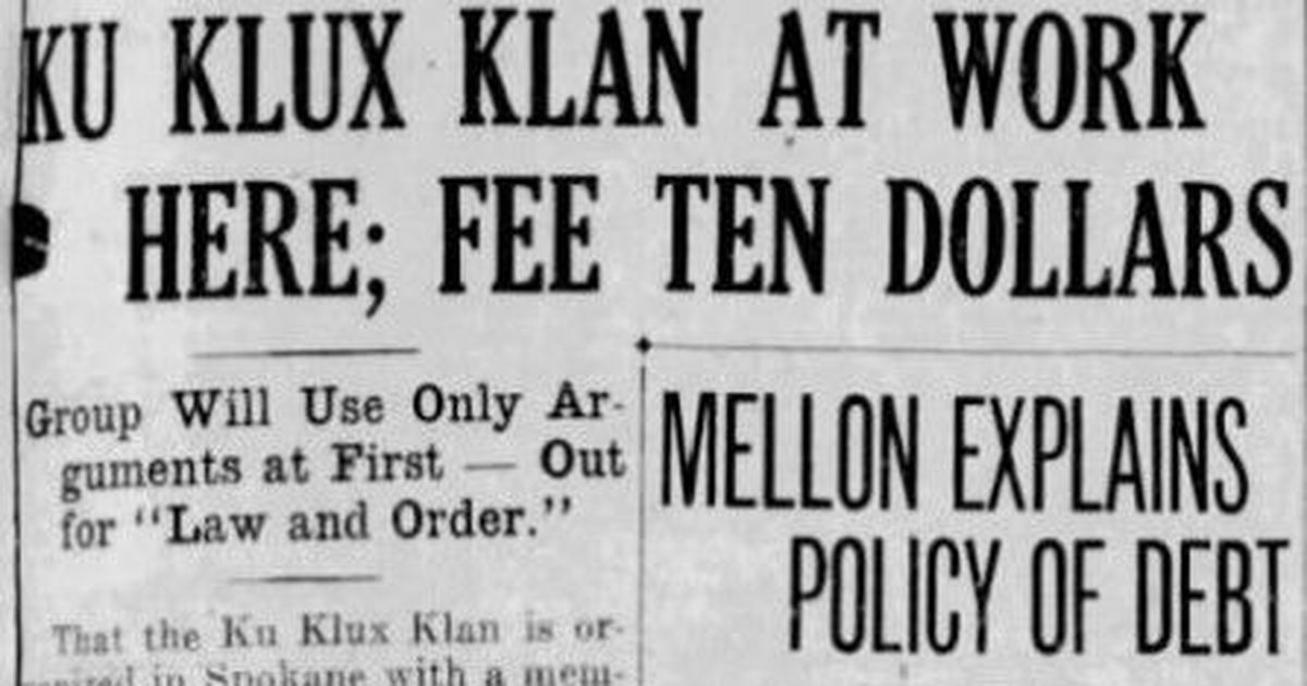 100 years ago in Spokane: Rumors of a growing local Ku Klux Klan 
