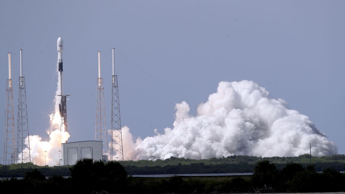 A Falcon 9 SpaceX rocket, with a global positioning satellite for the U.S. Space Force, lifts off from launch complex 40 at the Cape Canaveral Air Force Station in Cape Canaveral, Fla., Tuesday, June 30, 2020.  (John Raoux)