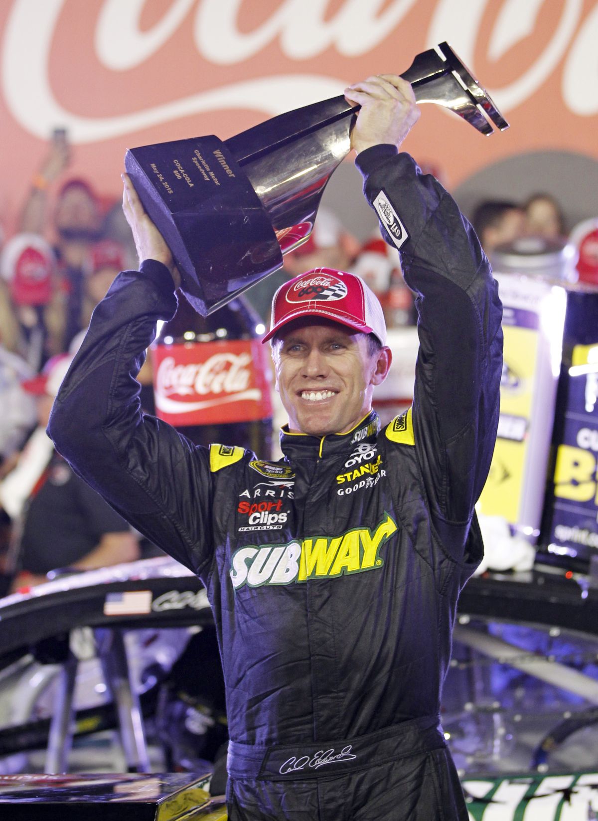 Carl Edwards picked up his first Sprint Cup victory of the season. (Associated Press)