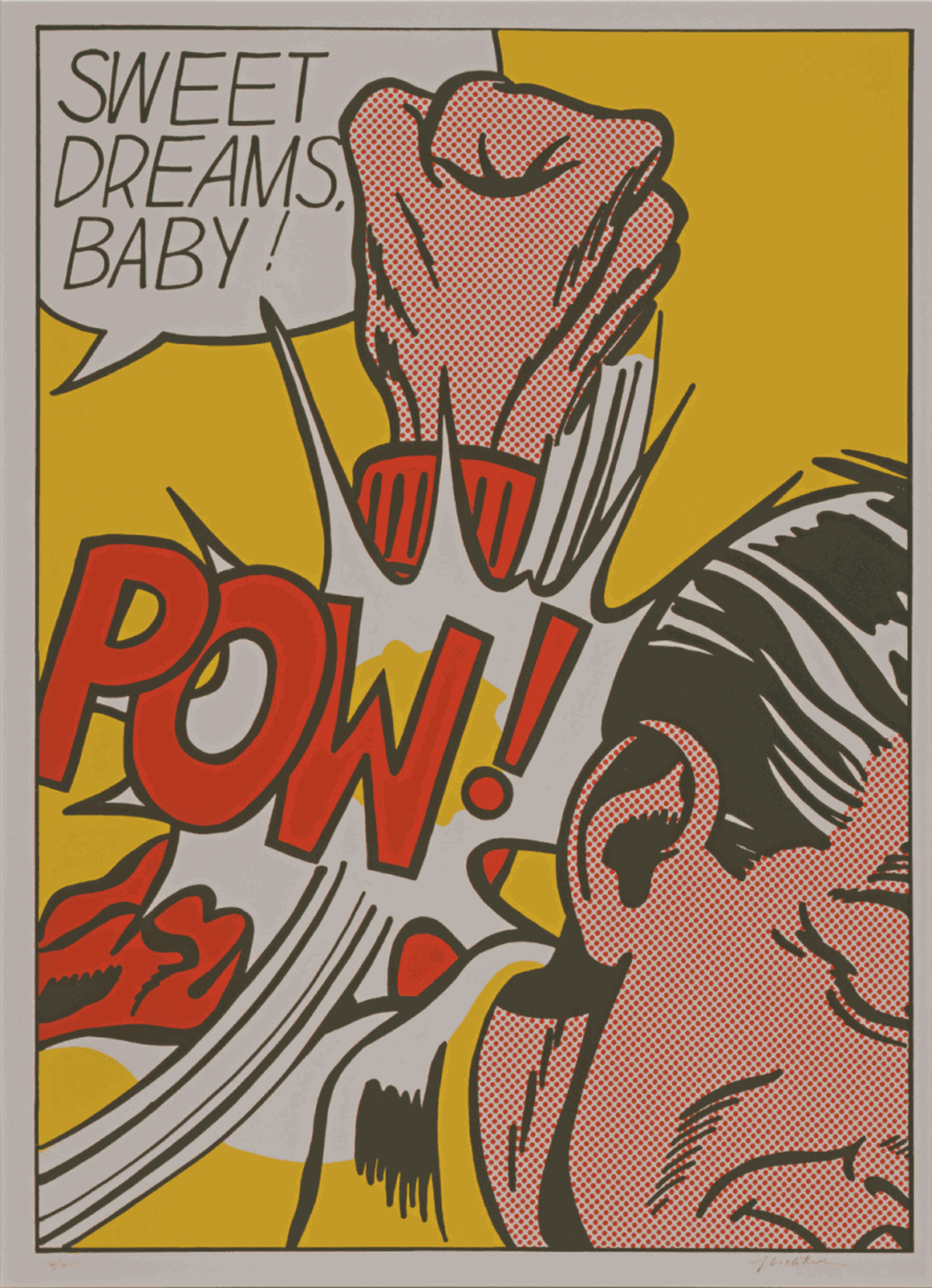Roy Lichtenstein’s “Sweet Dreams Baby!” is part of the “Pop Power From Warhol to Koons” exhibit at the MAC, which opens Sunday.  (Courtesy)