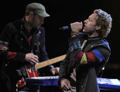 
Coldplay performs at the MTV Movie Awards on June 1 in Los Angeles. Associated Press
 (Associated Press / The Spokesman-Review)