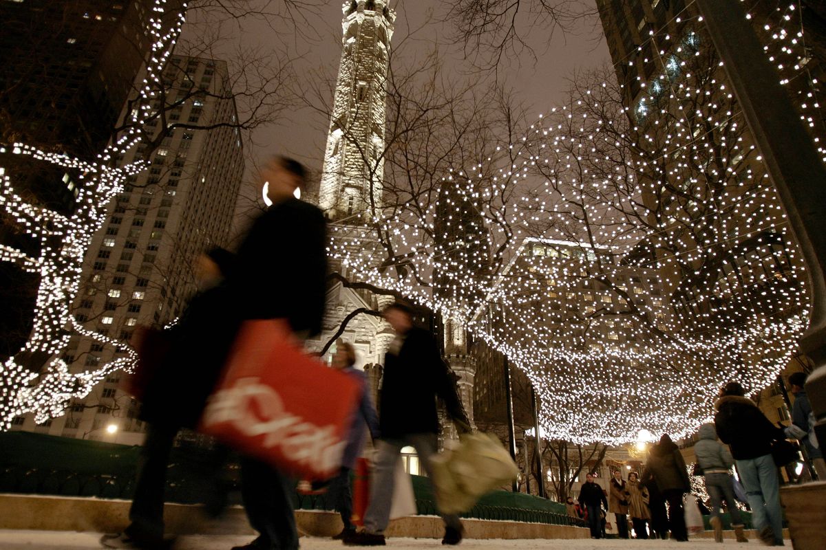 Chicago’s landmark Water Tower on Michigan Avenue. (Associated Press)