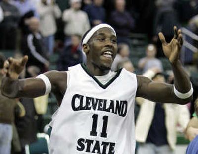 
Cedric Jackson, who scored 14 points, celebrated after Cleveland State upset 12th-ranked Butler earlier this month. 
 (Associated Press / The Spokesman-Review)