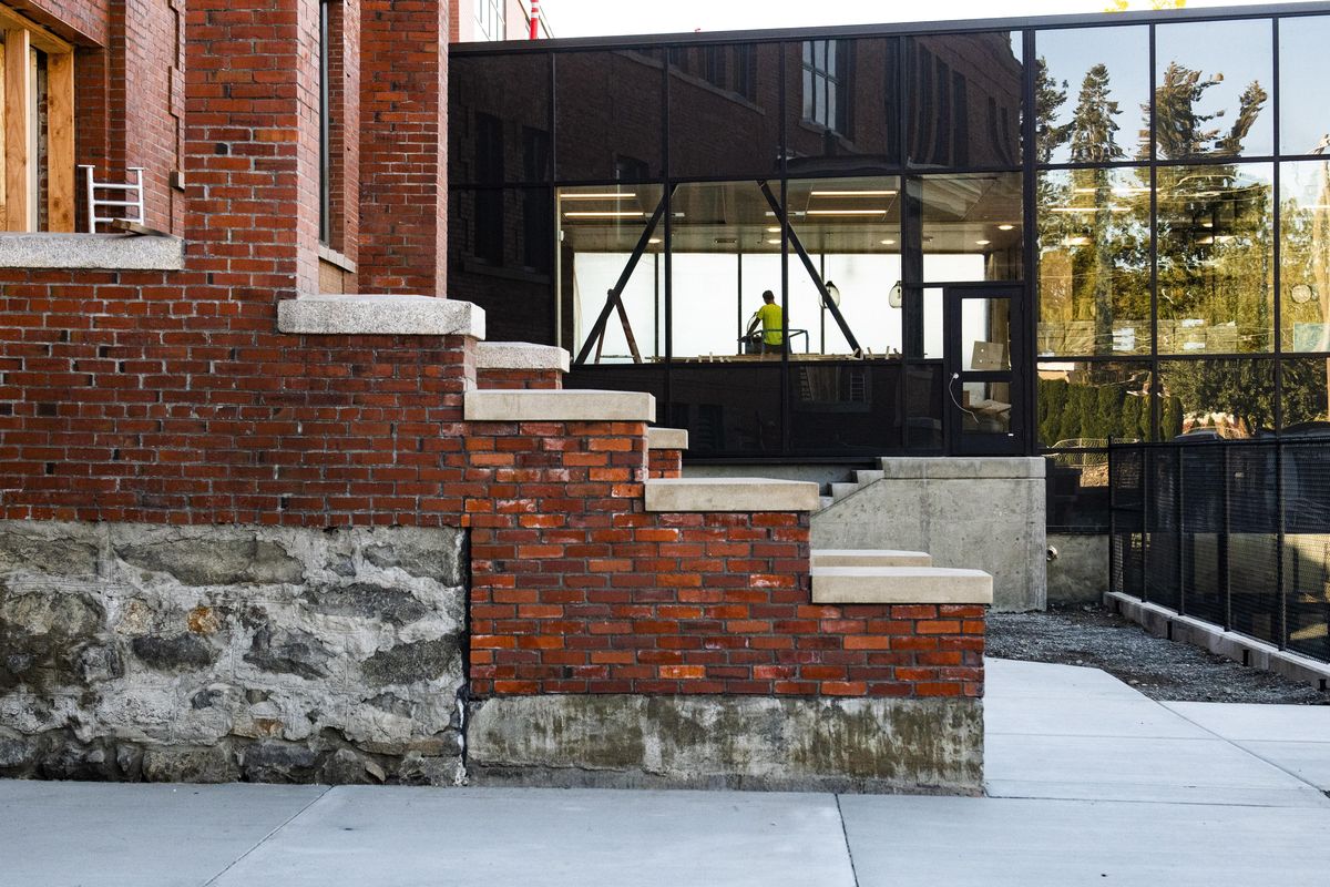 Old and new, Franklin Elementary is a combination of the old school building (now all classrooms) and a new section that includes a library, multi-purpose room, a gym and additional classrooms. (Colin Mulvany / The Spokesman-Review)