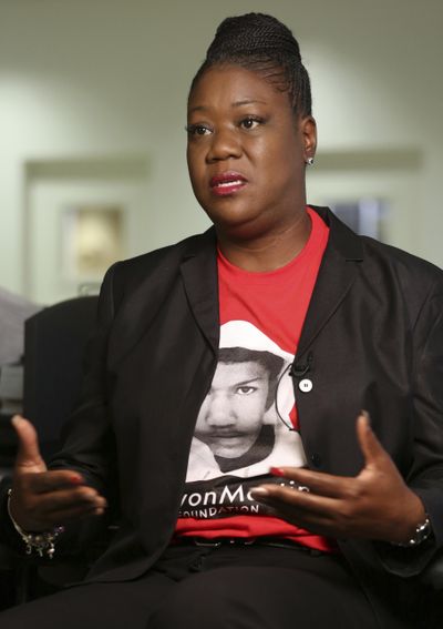 This Feb. 25, 2015  photo shows Sybrina Fulton, mother of Trayvon Martin, in Miami. Fulton is against a line of insurance offered by the NRA for gun owners to cover not only civil liability but costs associated with any criminal charges whenever a gun owner uses their firearm in what they call a self-defense or stand your ground case. (Marta Lavandier / Associated Press)