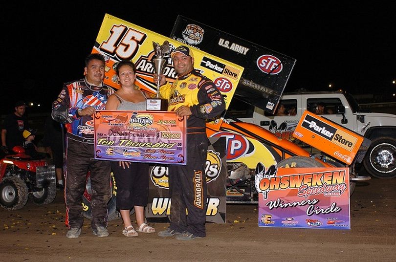 Donny Schatz picked up the win on Sunday in the World Of Outlaws Sprint Car Series stop north of the border. (Photo courtesy of WoO Sprint Car Media Relations)