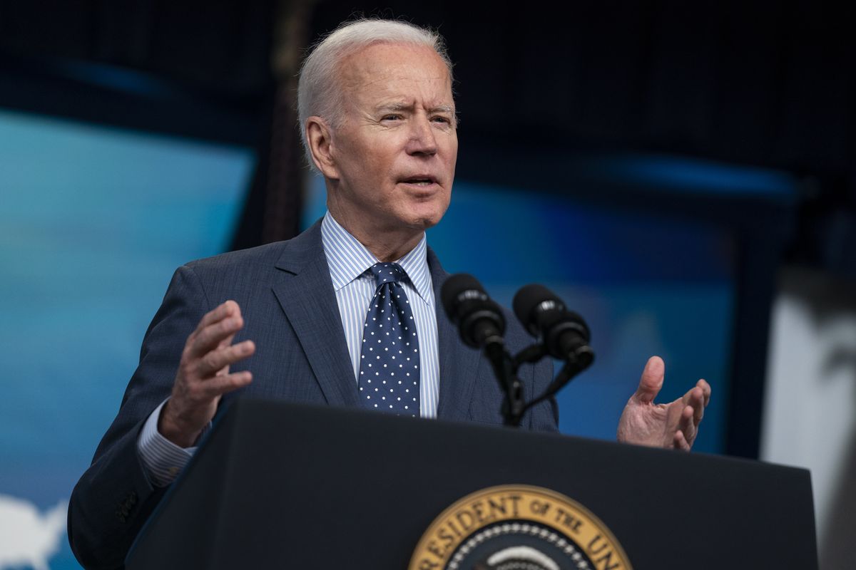 President Joe Biden speaks about the COVID-19 vaccination program, in the South Court Auditorium on the White House campus, Wednesday, June 2, 2021, in Washington.  (Evan Vucci)
