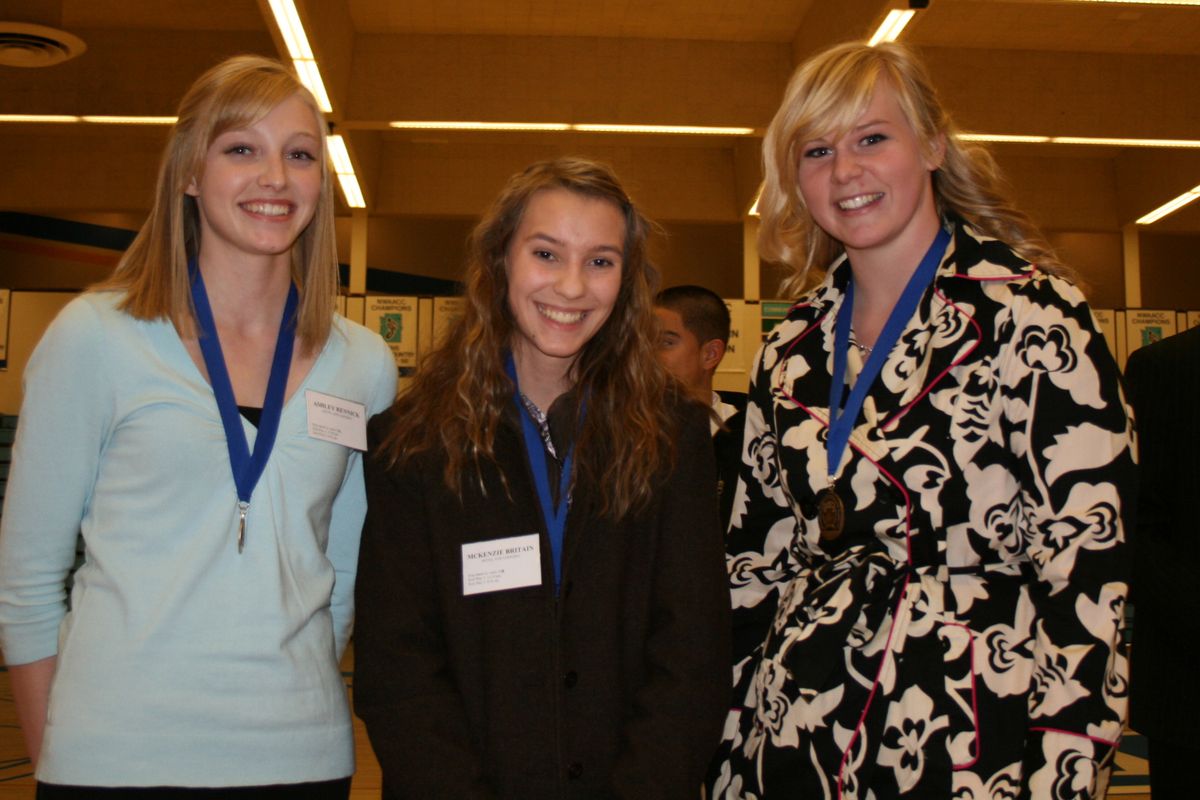 Ashley Rennick, McKenzie Britain and Brooke Jackson recently qualified for the State Career Development Conference in Hotel and Lodging Management. Jackson took first place. Photo courtesy of Robin A. Barnh (Photo courtesy of Robin A. Barnh)