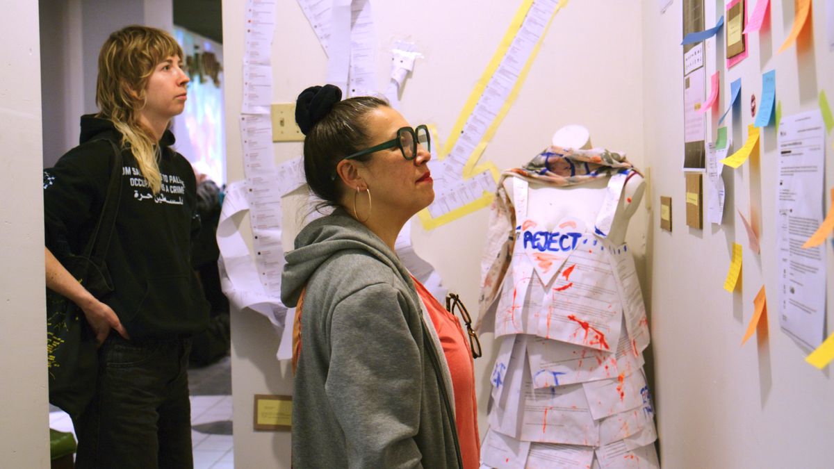 People visit “The Museum of Personal Failure” at a mall in Vancouver, B.C.