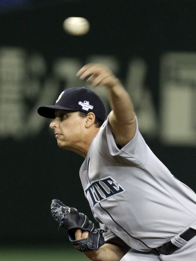 Jason Vargas starts against the A’s when the teams re-open the regular season at Oakland tonight. (Associated Press)