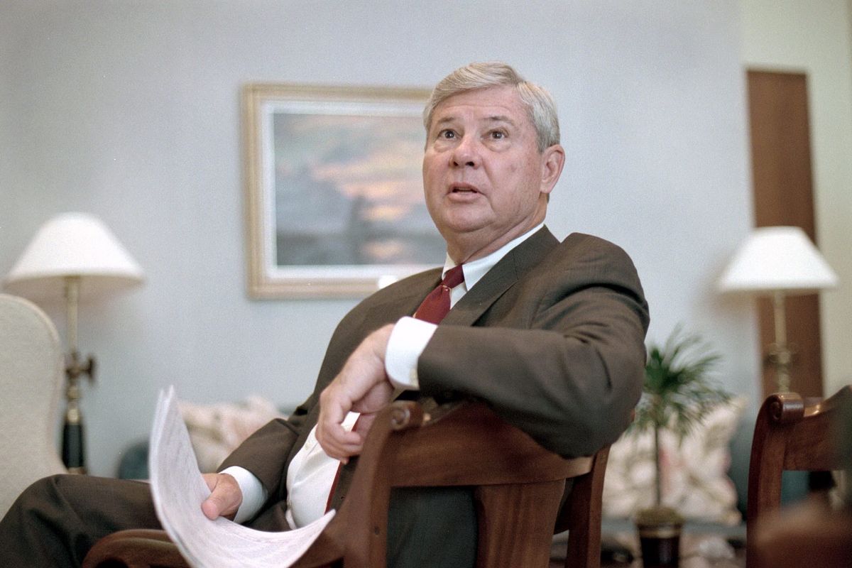 Sen. Bob Graham (D-Fla.) in his office in Washington in April 2001.    (Ray Lustig/The Washington Post)