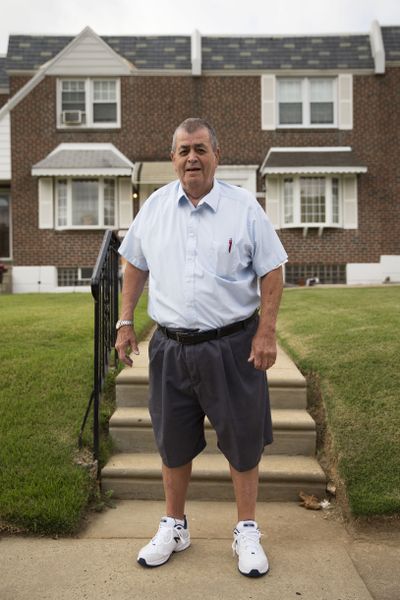 Myles Griffin, 74, stands in front of his home in Philadelphia. (Associated Press)