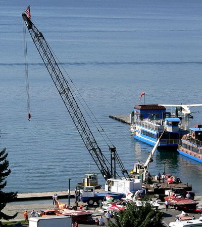 Crane preparing for Hydroplane weekend in Cda