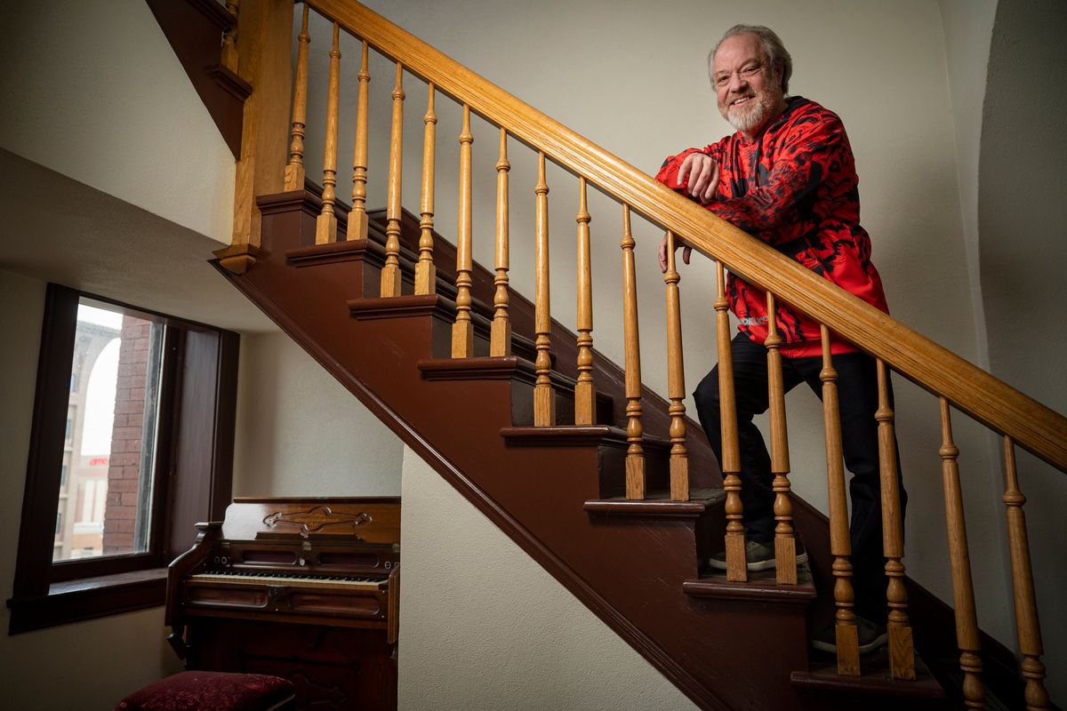 Musician and producer Dave Cebert, shown near the historic pump organ housed in the Review Tower in downtown Spokane, has guided and helped longtime rock singer Peter Rivera assemble a full program of music for upcoming shows at the Myrtle Woldson Performing Arts Center at Gonzaga University on Sept. 29 and 30.  (Jesse Tinsley/The Spokesman-Revi)