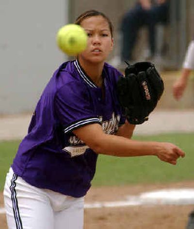 
Huskies pitcher Tia Bollinger was a member of the national team in 2001. She's on the area all-stars.
 (University of Washington photo / The Spokesman-Review)