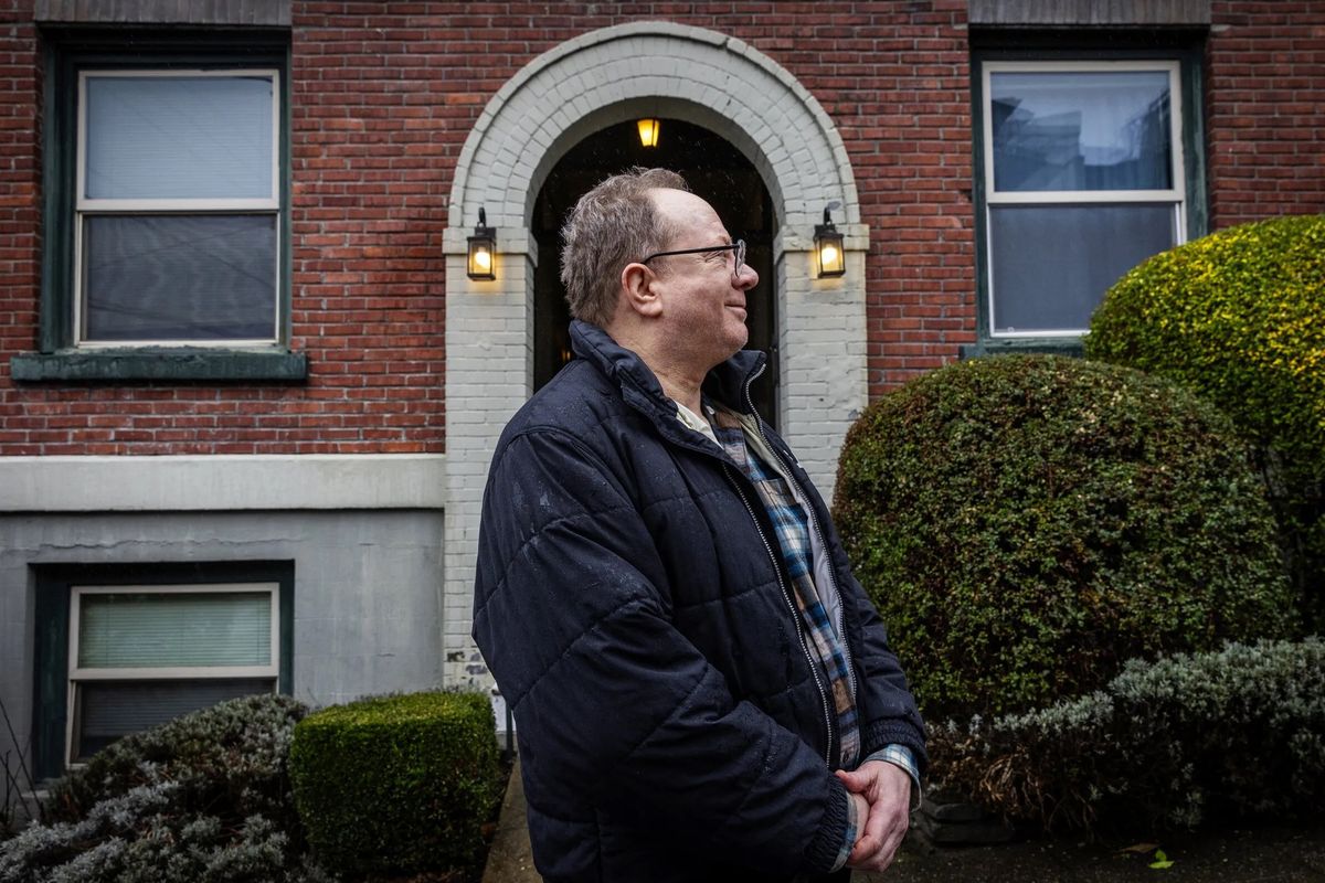 Russ Welti volunteers to participate in a University of Washington study where trained coaches checked in with him weekly over nine weeks to help with depression.    (Ken Lambert/The Seattle Times/TNS)