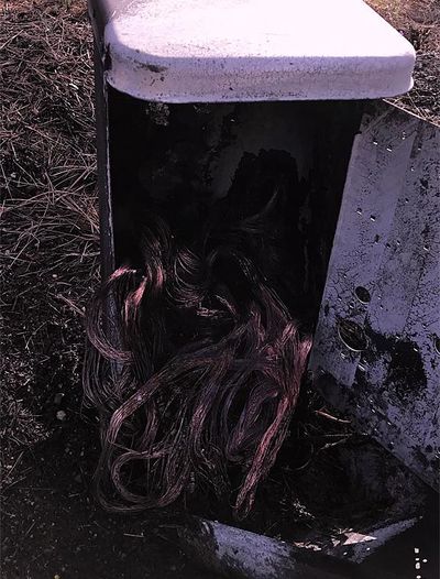 Angel M. Garton, 28, allegedly started a fire Thursday evening in this electrical box on the lower South Hill. (Spokane County Sheriff’s Office)