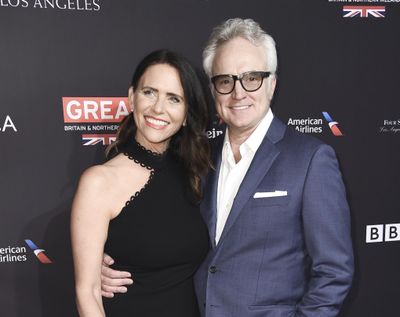 Amy Landecker and Bradley Whitford at the 2018 BAFTA Los Angeles Awards Season Tea Party in Los Angeles. Landecker said, Thursday, July 18, 2019, she wed Whitford. The got married by political activist Ady Barkan at the courthouse in Santa Barbara. (Richard Shotwell / Invision/Associated Press)