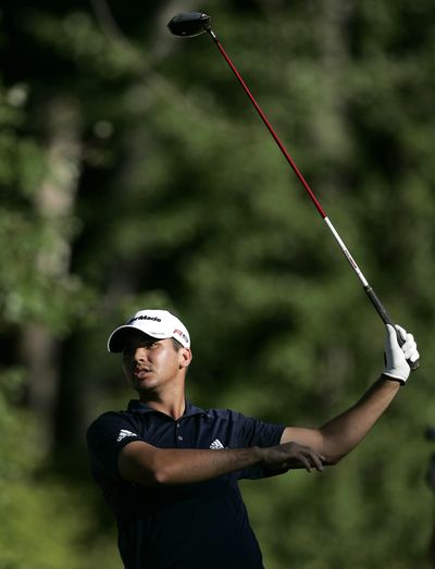 Jason Day of Australia made a late surge to enter the weekend with a one-shot lead at Paramus, N.J.  (Associated Press)