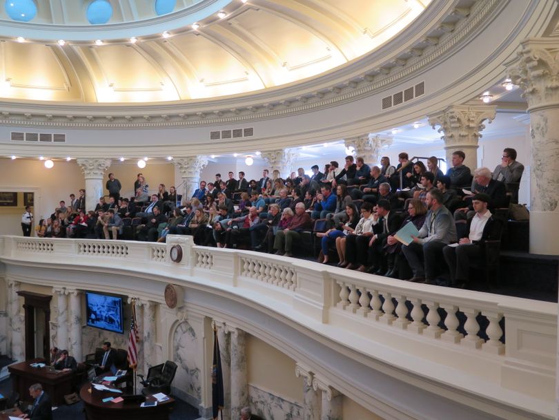 The Idaho House gallery was full on Monday, March 5, 2018, including lots of schoolkids, as the state marked 