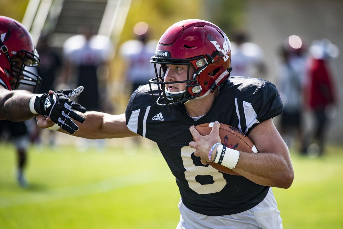 Eastern Washington quarterback Gage Gubrud is hoping to cement his legacy with a trip back to the FCS national title game. (Colin Mulvany / The Spokesman-Review)