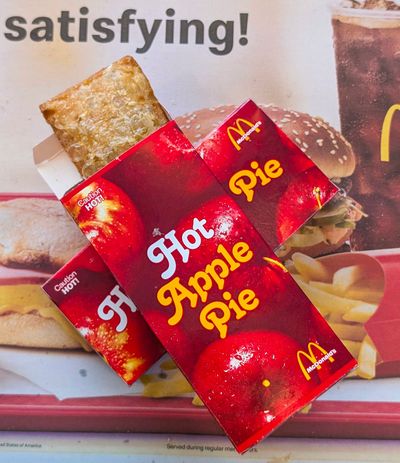 The fried apple pie has returned to McDonald’s menus for a limited time in celebration of America’s 250th birthday and will be available while supplies last.  (Maxine Wallace/Washington Post)