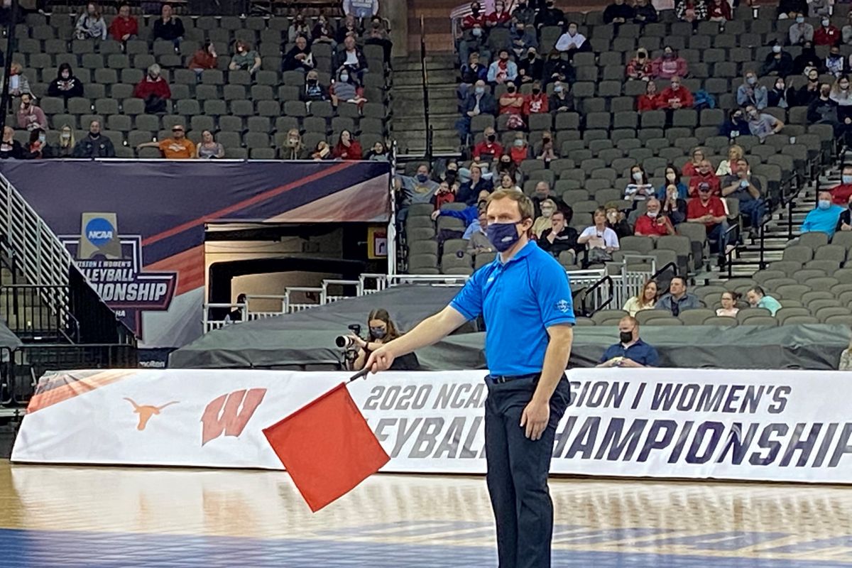 Ben Goodwin, pictured in 2020, has worked several NCAA volleyball tournaments over the years, including the recently completed tourney in Omaha, Neb.  (Courtesy of Dale Goodwin)