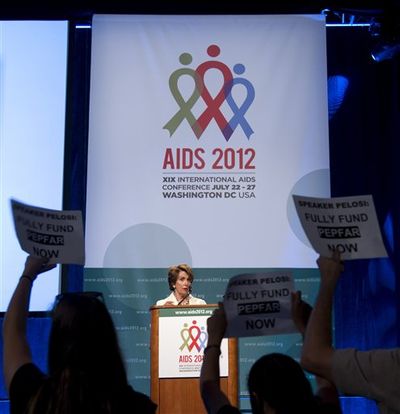 House Minority Leader Nancy Pelosi of Calif. speaks at the 2012 International AIDS Conference, Friday, July 27, 2012, in Washington.  (Haraz N. Ghanbari / AP Photo)