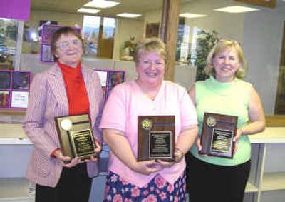 
From left, Dorothy Peterson, Caroly Gant and Ann Gotfredson were selected by Central Valley School District board members and Superintendent Mike Pearson to receive Meritorious Service Awards.
 (Courtesy CVSD / The Spokesman-Review)