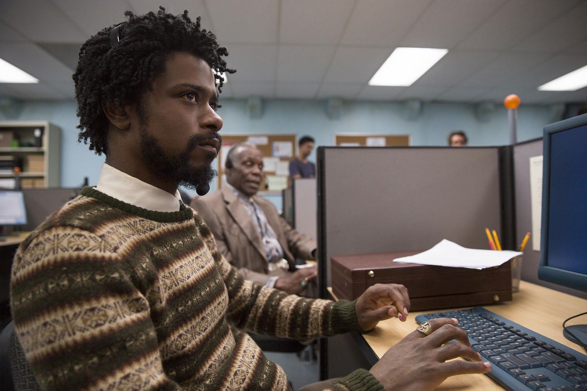 From left, Lakeith Stanfield as Cassius Green and Danny Glover as Langston star in “Sorry to Bother You.” (Peter Prato / Annapurna Pictures)