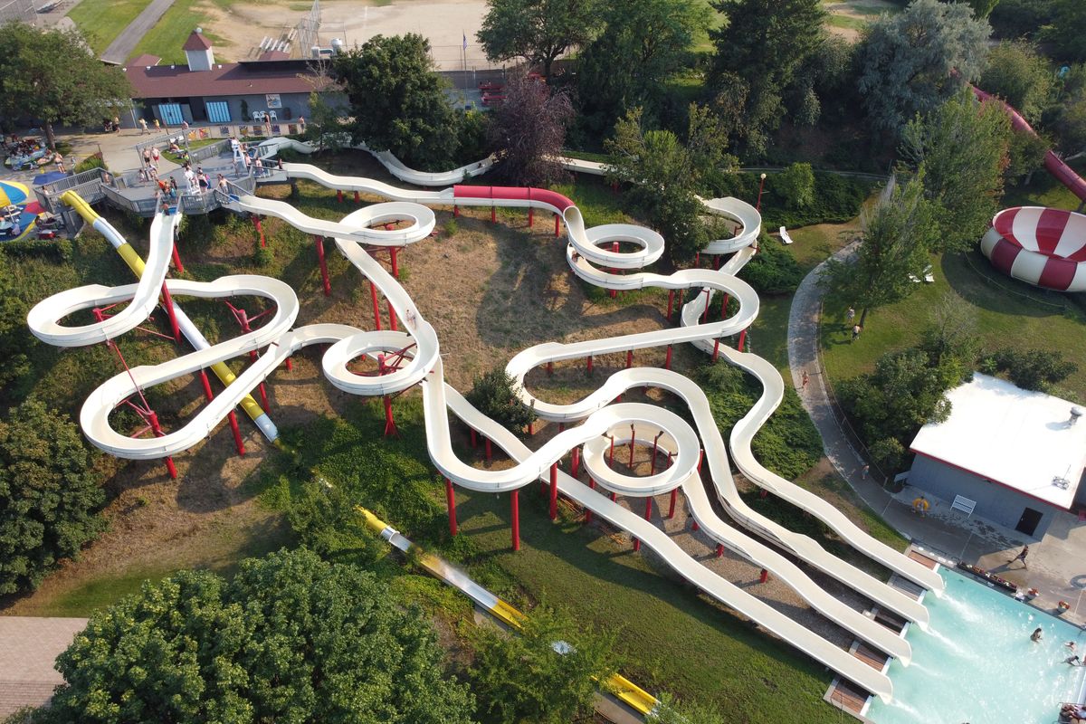 Splashdown, the water park near Mission Park in Spokane Valley, shown Monday, is now open.  (Jesse Tinsley/THE SPOKESMAN-REVI)