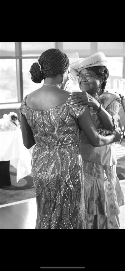 Karen Whitman dances with her mother.  (Courtesy)