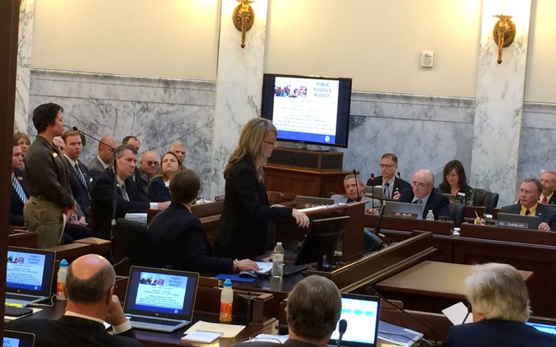 Sherri Ybarra makes public school budget presentation to lawmakers on Thursday morning (Idaho EdNews / Kevin Richert)