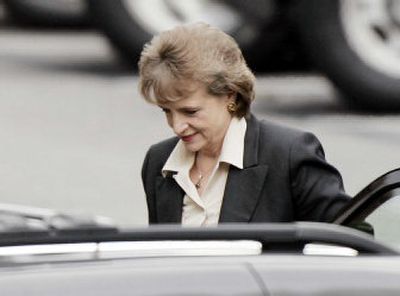 
Supreme Court nominee Harriet Miers walks into the White House Wednesday. 
 (Associated Press / The Spokesman-Review)
