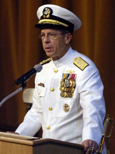 
Adm. Michael Mullen, the Navy's chief of naval operations, speaks Friday at the Naval Academy in Annapolis, Md.
 (Associated Press / The Spokesman-Review)