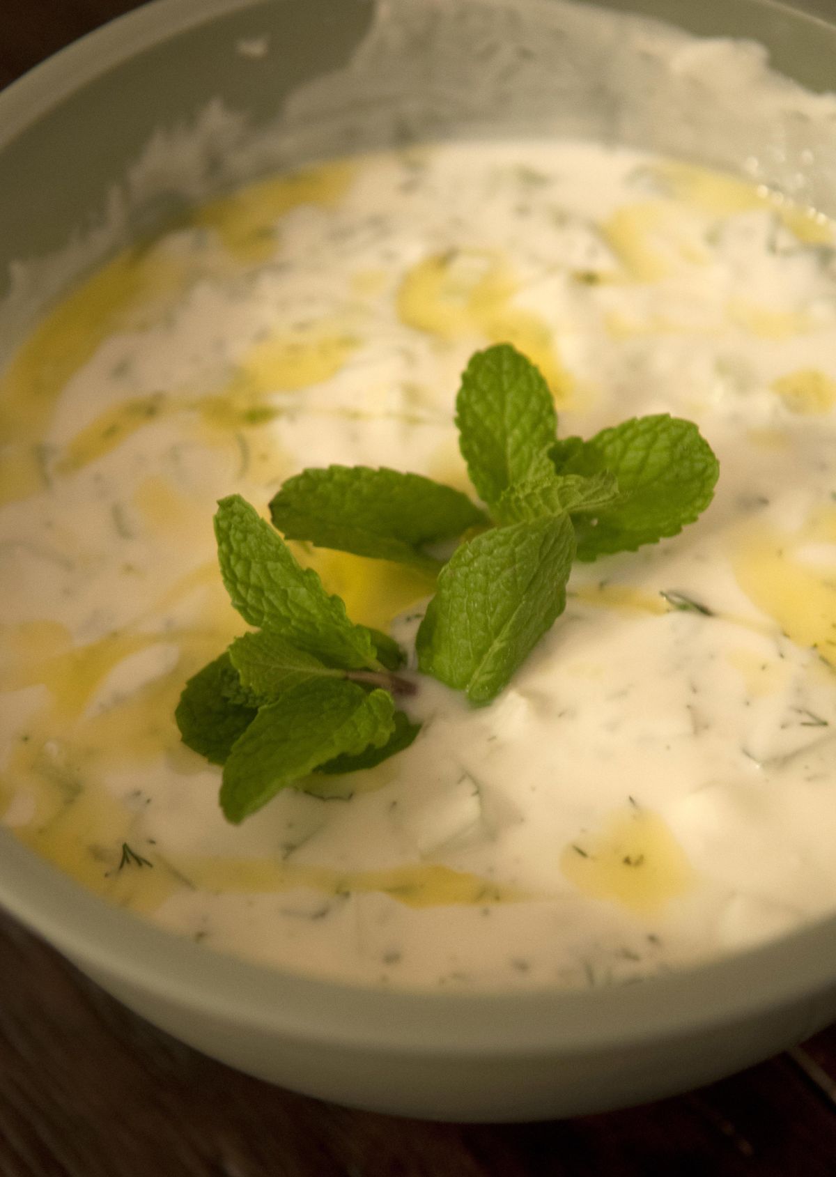 Tana Dugan of Spokane brought this Turkish yogurt dish to a recent monthly potluck of returned Peace Corps volunteers in Spokane. (Adriana Janovich / The Spokesman-Review)