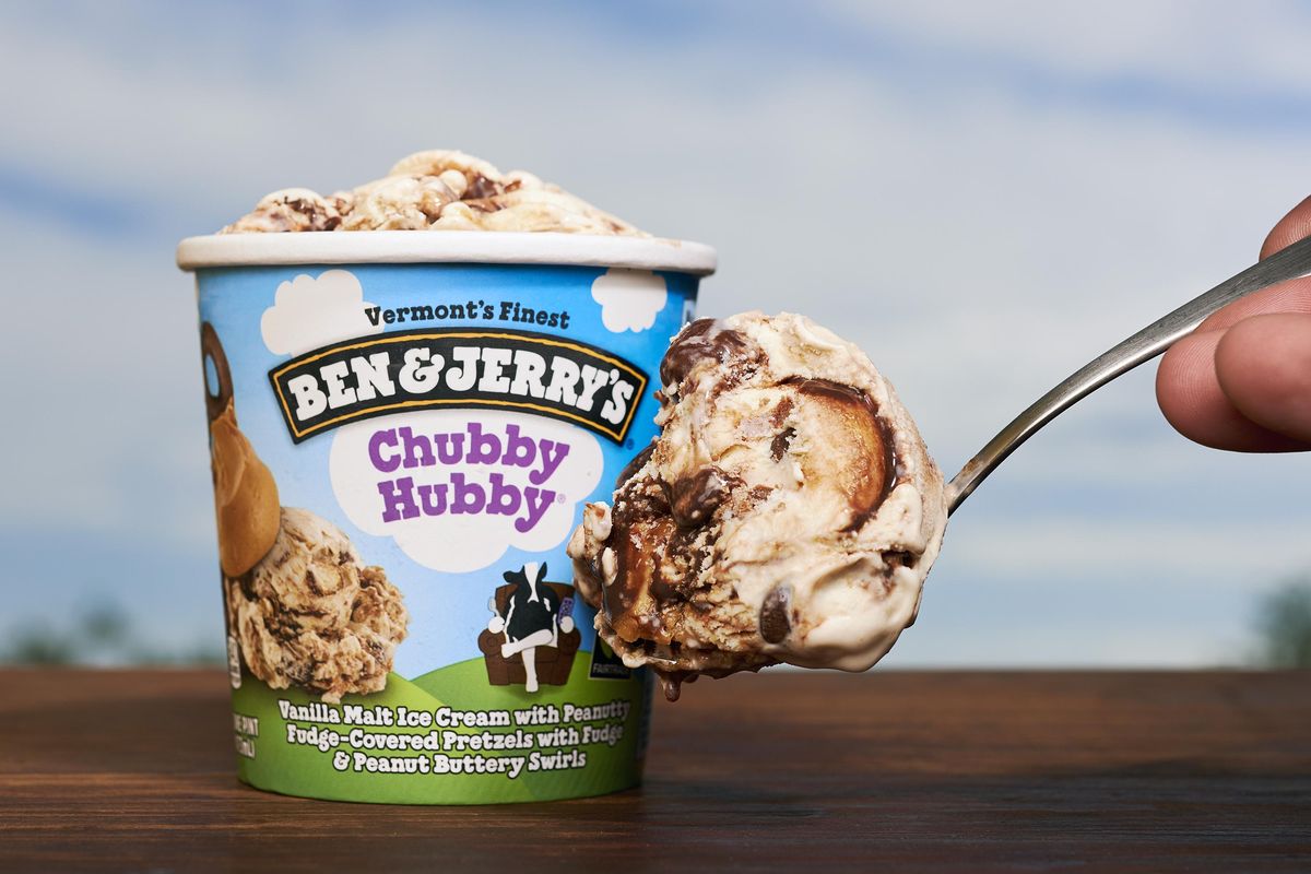 Tuesday, April 10, marks the 40th Free Cone at Ben & Jerry’s scoop shops known for flavors such as Chubby Hubby, seen here. (Courtesy of Ben & Jerry’s)