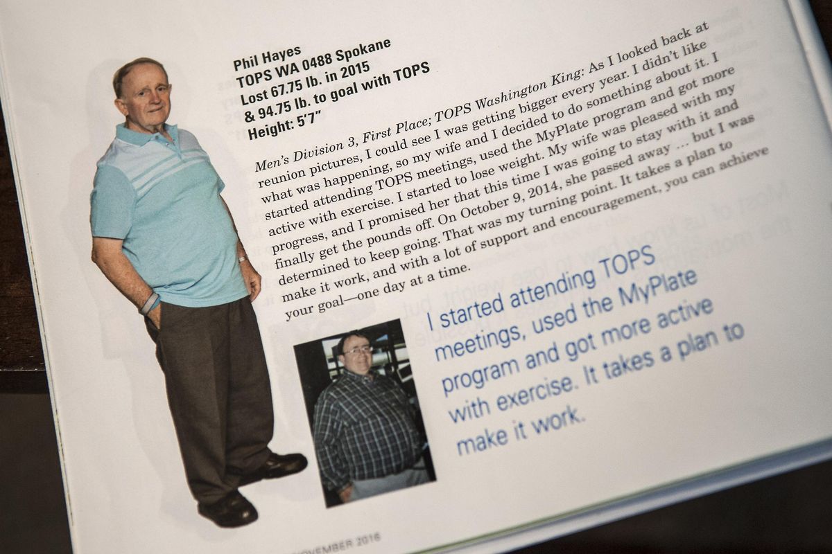 Phil Hays, as featured in TOPS News Magazine, after losing 67 pounds in 2015. (Kathy Plonka / The Spokesman-Review)